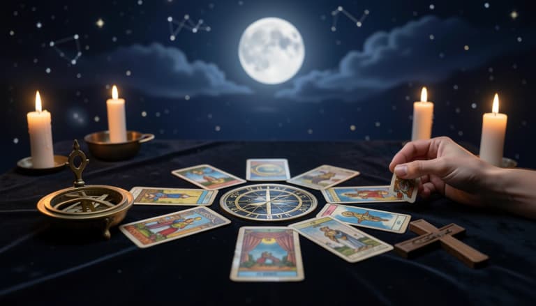 Draw and interpret a traditional ten-card Celtic Cross tarot spread. Understand your present, challenges, past, and future with this free online reading.