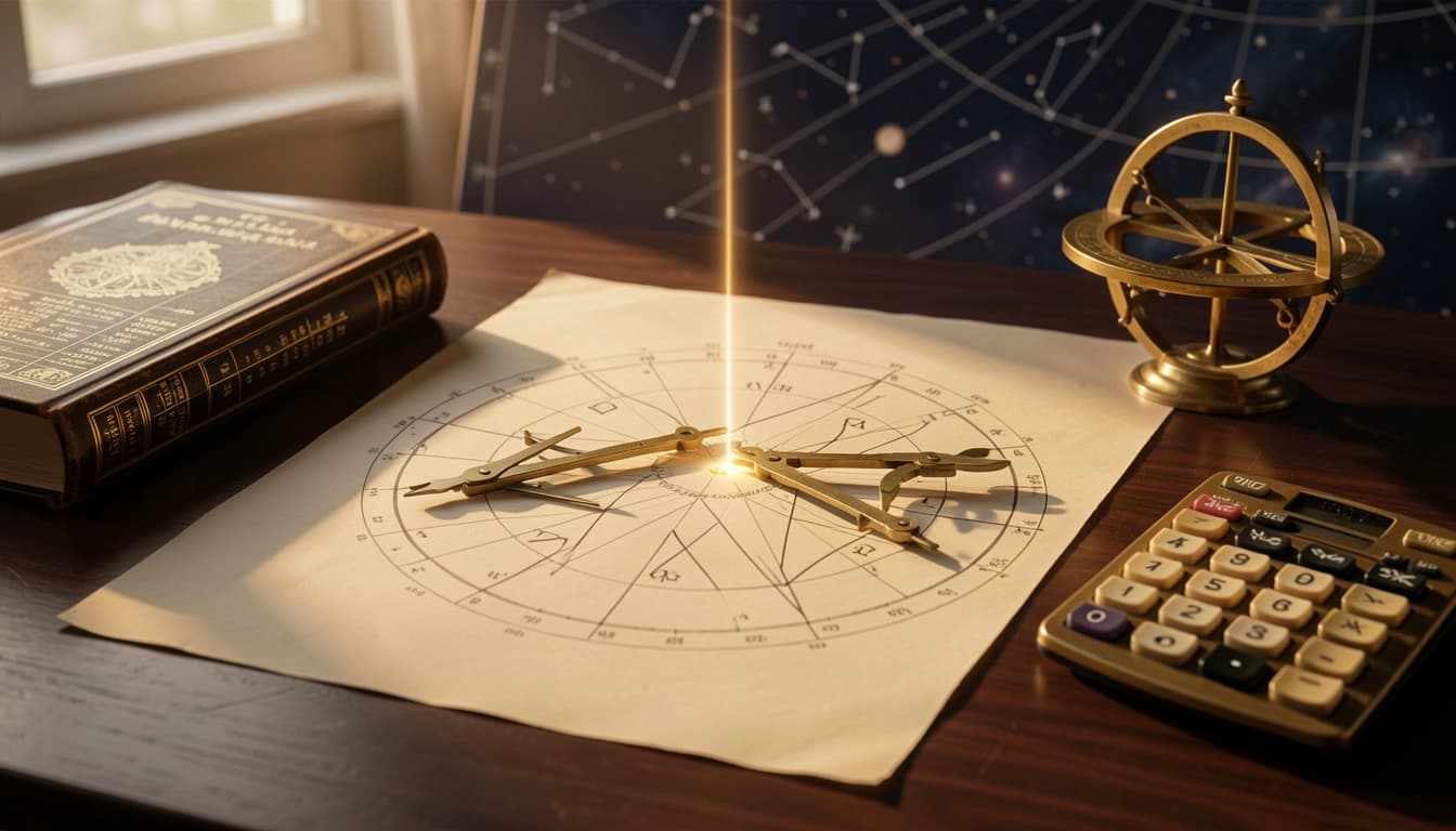 Calculate the exact midpoints between all major planets and points in your natal chart. Free astrological midpoints calculator with interpretations.