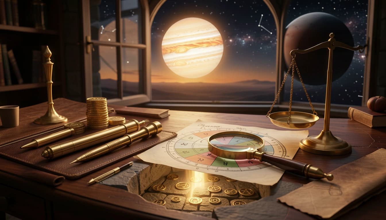 Analyze 2nd, 8th, 11th Houses, Jupiter, Pluto, and Part of Fortune for wealth potential & financial indicators.