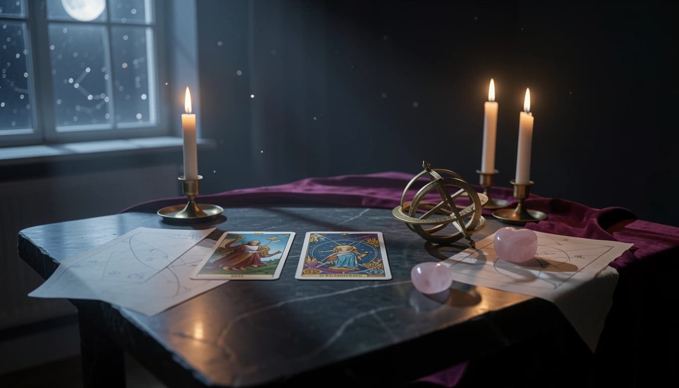 Gain insights into your romantic life, current dynamics, and future relationship paths with a free three-card love tarot reading.