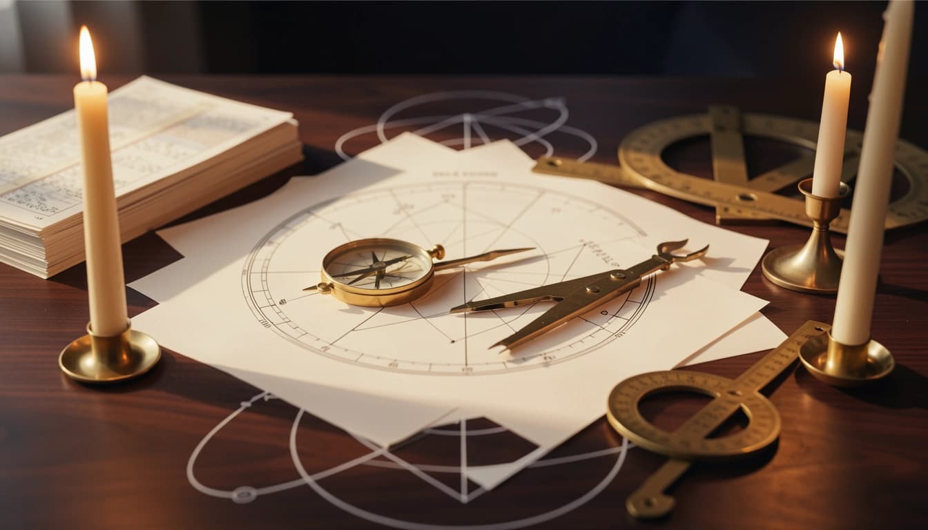 Calculate your natal major aspects free: conjunction, opposition, trine, square and sextile, with clear interpretations for love, career and inner life.