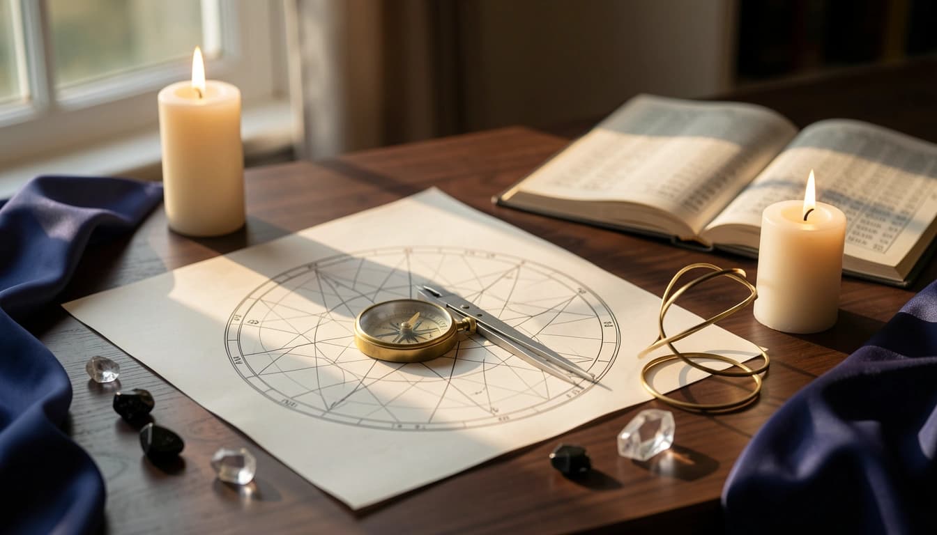 Calculate minor natal aspects free: quincunx, semisextile, semisquare and sesquiquadrate with interpretations for subtle chart patterns.