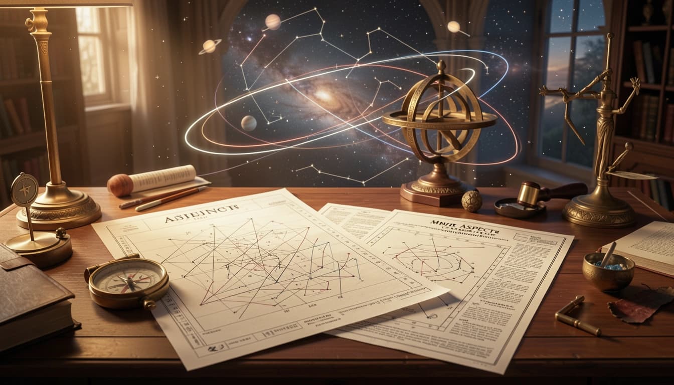 Review minor natal aspects including quincunx, semisextile, semisquare and sesquiquadrate for subtle chart patterns.
