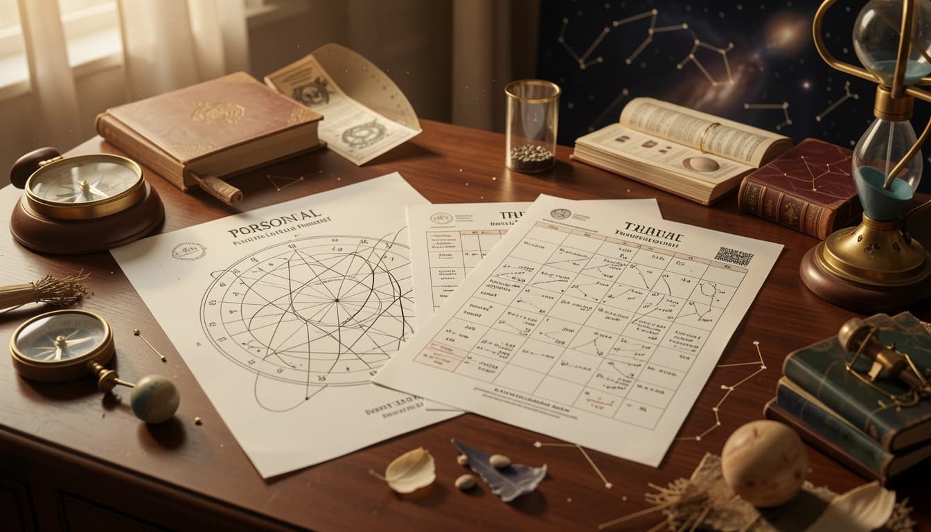 Find upcoming exact transits to your natal chart, ordered by local date and time. Explore meanings for love, career and inner life.
